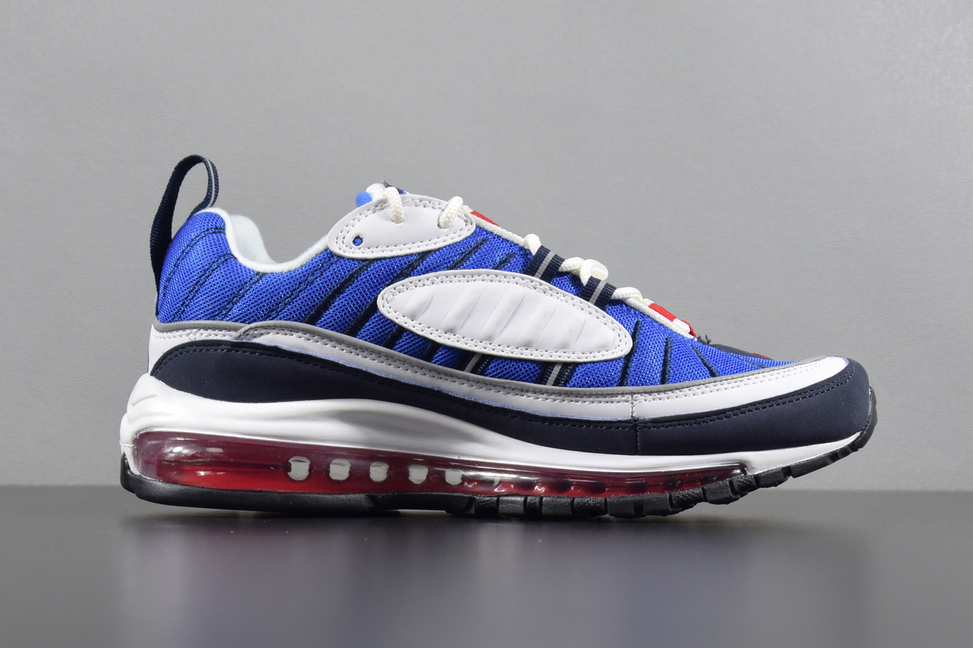 Nike Air Max 98 xSupreme White Blue Red Shoes - Click Image to Close